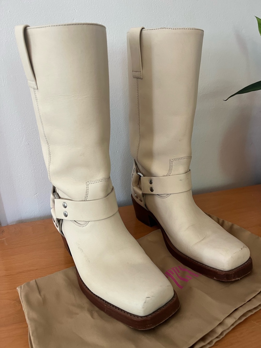 Paris Texas Roxy boot in bone, 40, worn once